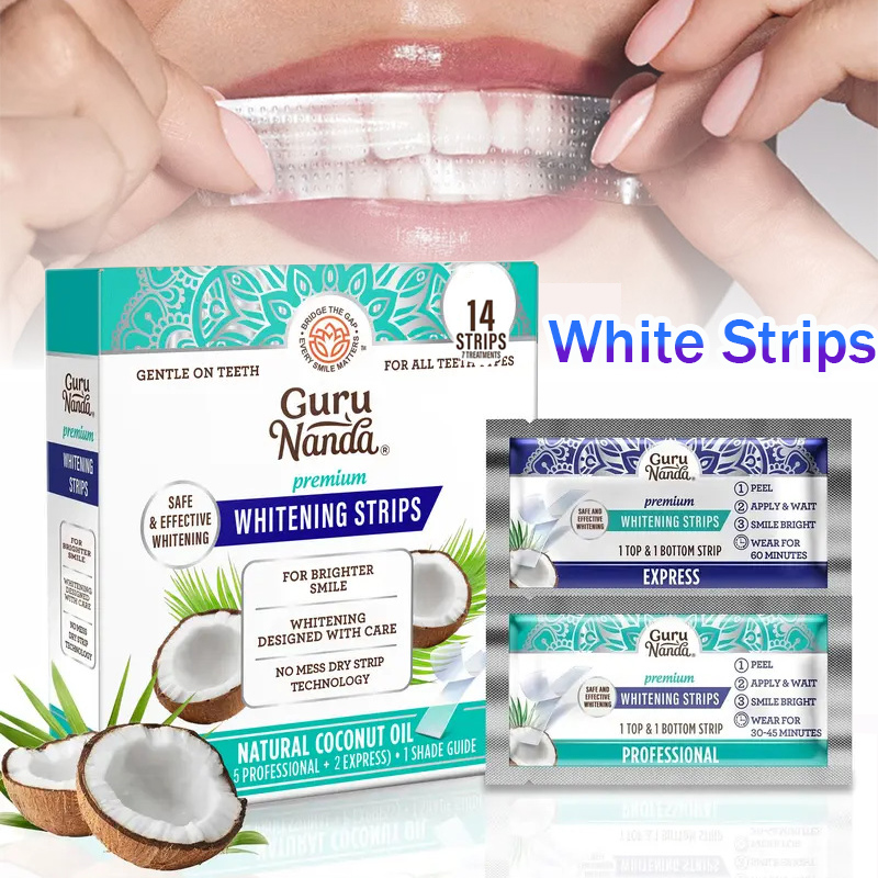 Teeth Whitening Strips - 1/2/3 упаковки отбеливающих полосок с кокосовым